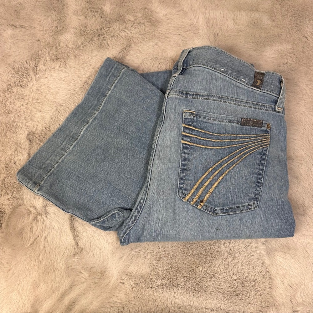 7 For All Mankind Dojo Light Wash Jeans Size 29 Bootcut Denim